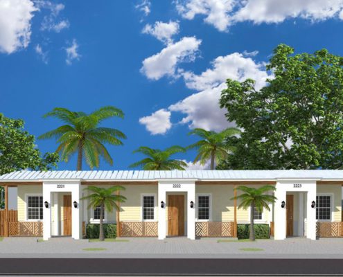 Exterior rendering of multi-family residence